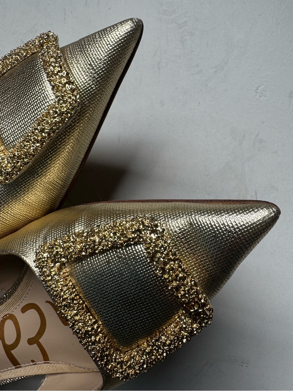Sam Edelman Kammie Gold Slingback Kitten Heels - Picture 13 of 16